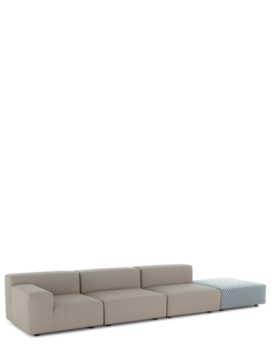 New Plastics outdoor liberty 3 posti + 1 pouf obi check Divani E Pouf