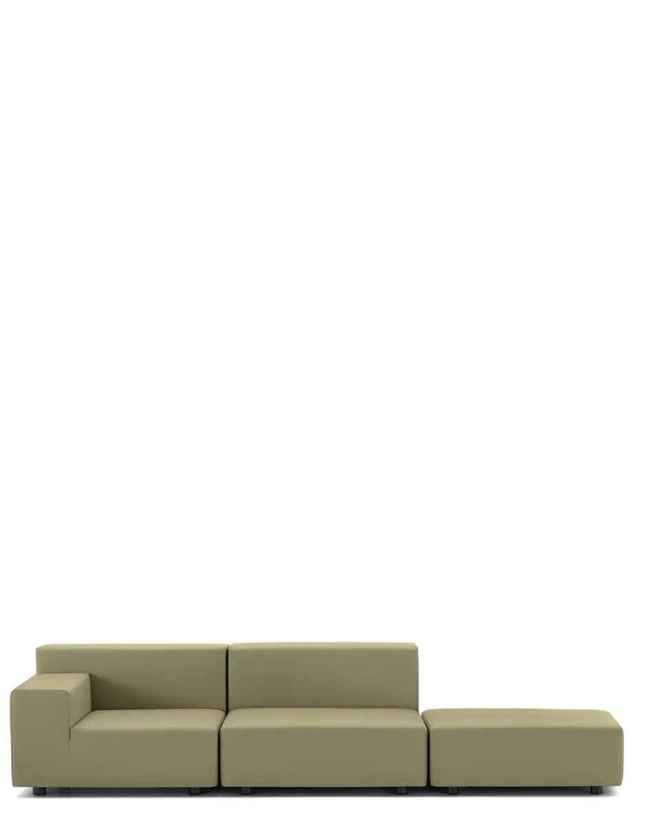 Clearance Plastics tech fabric due posti + pouf Divani E Pouf
